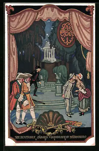 AK Nürnberg, Sängerfest 1912, Die Oper, Spielszene