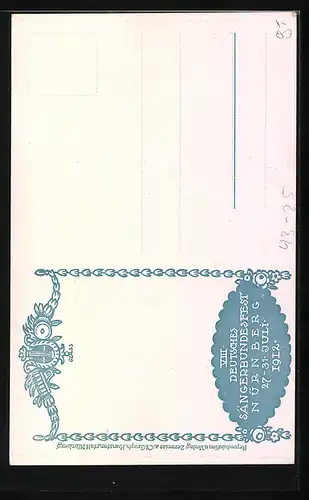 AK Nürnberg, Sängerfest 1912, Fröhliche Runde mit singendem Harlekin