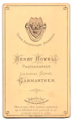 Fotografie H. Howell, Carmarthen, junge Waliserin schaut in die Kamera