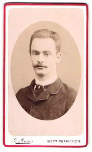 Fotografie G. Rossi, Genova, Herr im Anzug mit Moustache
