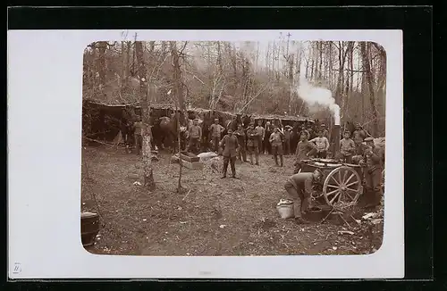 Foto-AK Franz. Soldaten an der Feldküche