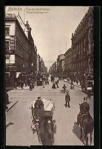 AK Berlin, Friedrichstrasse Ecke Leipzigerstrasse mit Patentbüro B. Reichhold