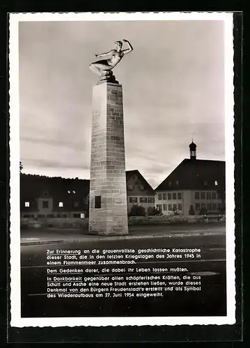 AK Freudenstadt /Schwarzwald, Gedenksäule