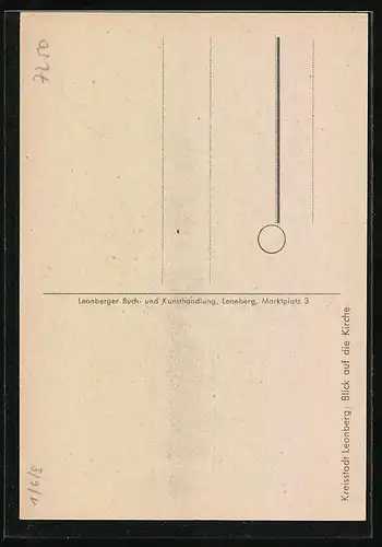 Künstler-AK Leonberg, Blick auf die Kirche