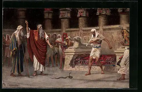 AK Moses und Aaron vor dem Pharao