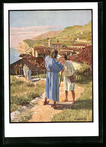 Künstler-AK Die Heilung eines Blinden