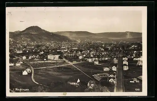 AK Reutlingen, Gesamtansicht mit Bergblick aus der Vogelschau