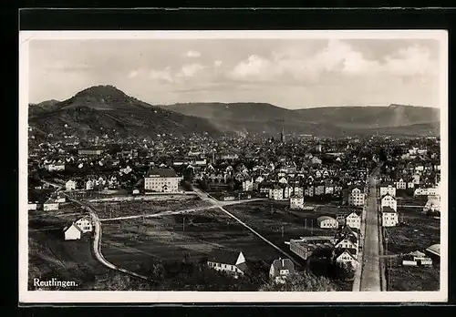 AK Reutlingen, Ortsansicht von oben