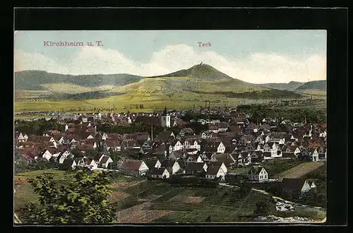 AK Kirchheim u. T., Ortsansicht mit Teck
