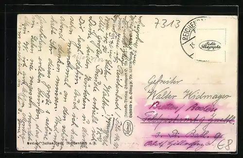 AK Reichenbach a. Fils, Gesamtansicht vom Flugzeug aus