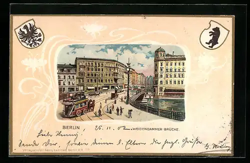 Lithographie Berlin, Weidendammer-Brücke
