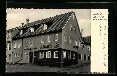 AK Wernau /Neckar, Gasthaus zum Adler, Bes. Fr. Totenhagen