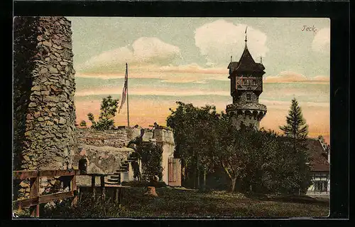 AK Teck, Ruine mit Turm