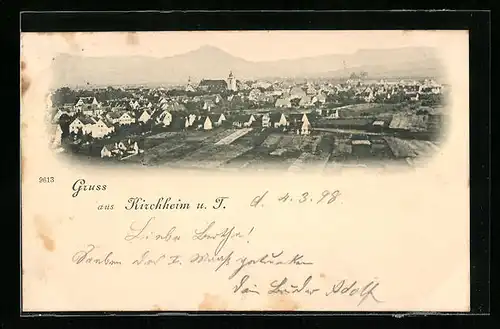 AK Kirchheim u. T., Ortsansicht aus der Vogelschau