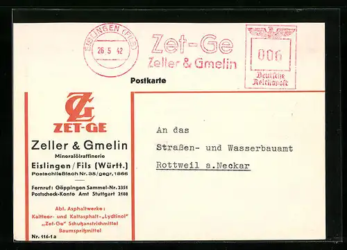 AK Eislingen /Fils, Zeller & Gmelin, Asphaltwerke, Mineralölraffinerie