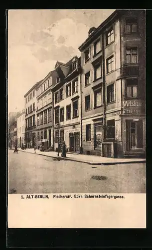 AK Berlin, Fischerstr. Ecke Schornsteinfegergasse