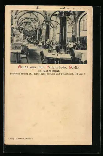 AK Berlin, Pschorrbräu, Friedrichstrasse 165, Ecke Behrenstrasse und Französische Str. 51