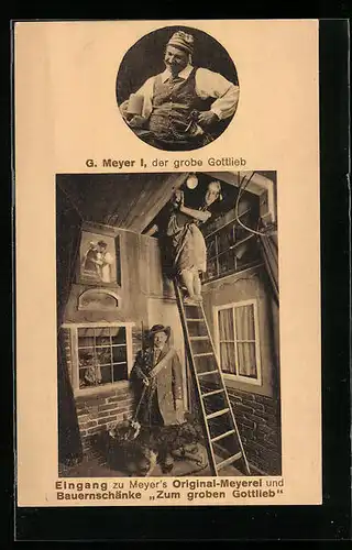 AK Berlin, Meyer`s Berliner Original-Meyerei und Bauernschänke Zum groben Gottlieb, Jägerstr. 65