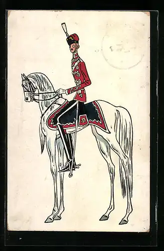 AK Soldat in Uniform zu Pferde