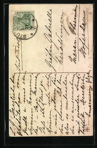 AK Soldat in Uniform zu Pferde