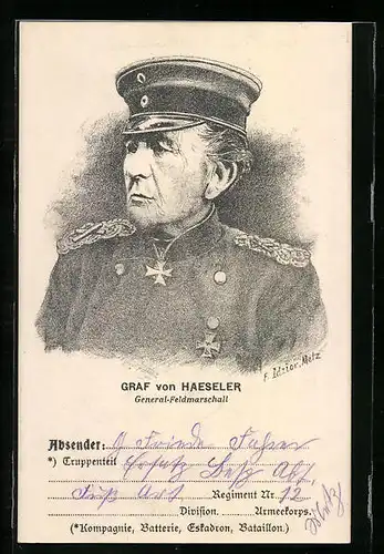 AK Heerführer General-Feldmarschall Graf von Haeseler