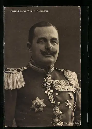 AK Heerführer Kriegsminister Wild von Hohenborn in Uniform