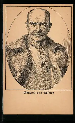AK Heerführer General von Beseler in Uniform mit Orden