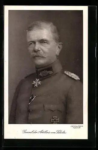 AK Heerführer General der Artillerie von Scholtz in Uniform