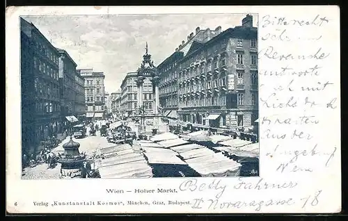 AK Wien, Hoher Markt mit Marktständen