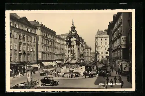 AK Wien, Hoher Markt, Partie am Brunnen