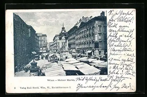 AK Wien, Hoher Markt mit Marktbetrieb