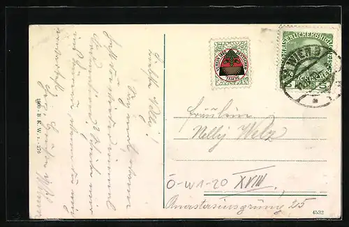 AK Wien, Universität, Partie am Denkmal