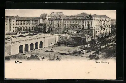 AK Wien, Hofburg, Neue Hofburg aus der Vogelschau