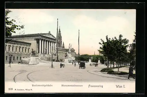 AK Wien, Franzensring mit Parlament und Monumentalbrunnen