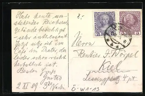 AK Wien, Franzensring mit Parlament und Monumentalbrunnen