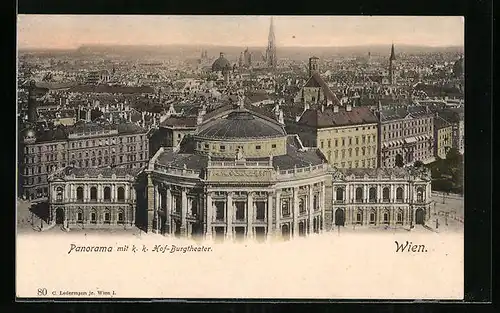 AK Wien, Panorama mit k. k. Hof-Burgtheater