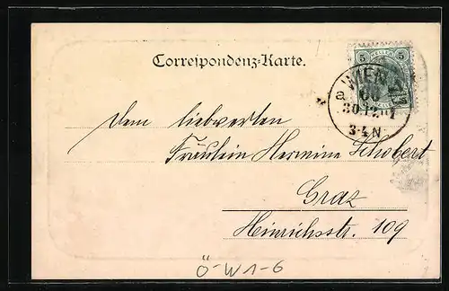 Passepartout-AK Wien, Burgtheater, Strassenpartie aus der Vogelschau