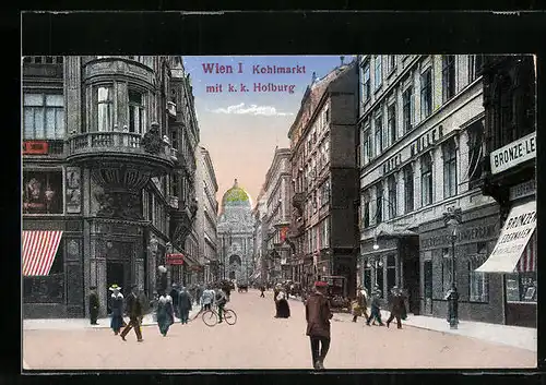 AK Wien, Kohlmarkt mit k. k. Hofburg
