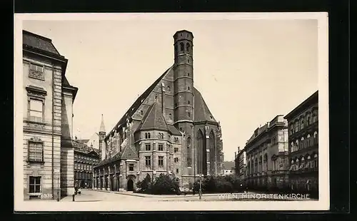 AK Wien, Ortspartie mit Minoritenkirche