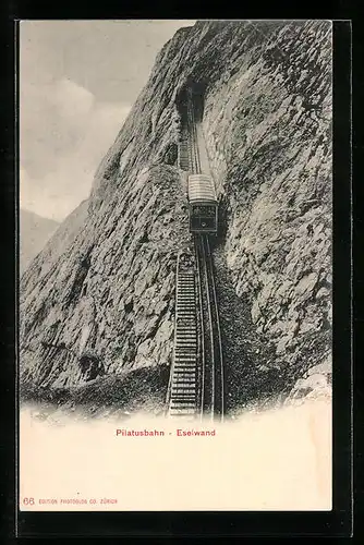 AK Pilatusbahn, Bahn an der Eselwand