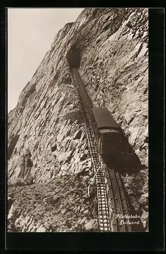 AK Pilatusbahn, Bergbahn mit Tunnel in der Eselwand