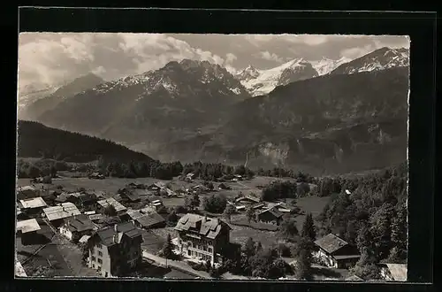 AK Hasliberg, Wetterhörner, Hotel Alpenruhe aus der Vogelschau