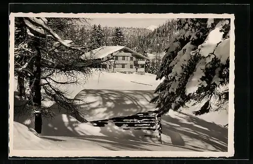 AK Davos-Wolfgang, Blaukreuz-Heim im Schnee