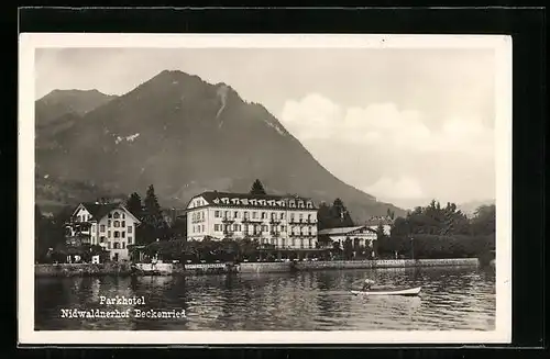 AK Beckenried, Parkhotel Nidwaldnerhof, Uferpartie
