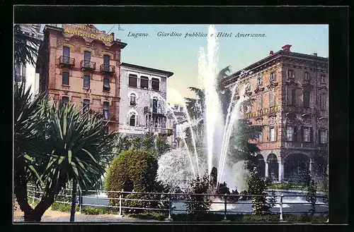 AK Lugano, Giardino pubblico e Hotel Americana