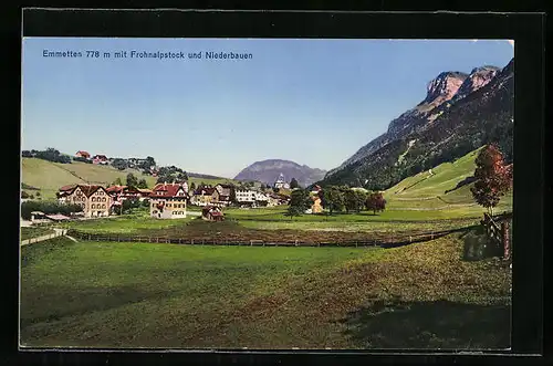 AK Emmetten, Teilansicht mit Frohnalpstock und Niederbauen