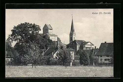 AK Uster, Ortspartie mit Kirche