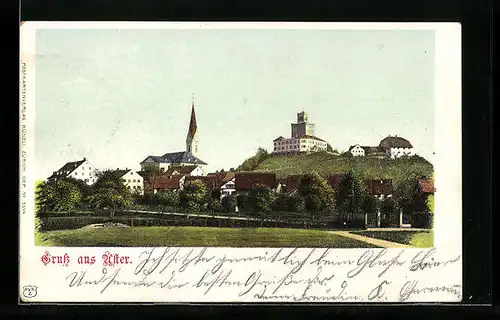 AK Uster, Ortspartie mit Kirche