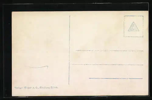 AK Zürich, Blick auf Walchebrücke