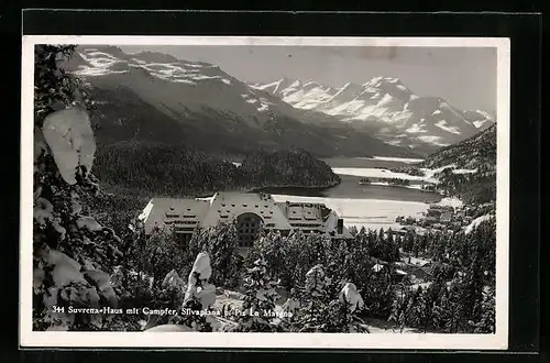 AK St. Moritz, Suvretta-Haus mit Campfer, Silvaplana u. Piz La Margna